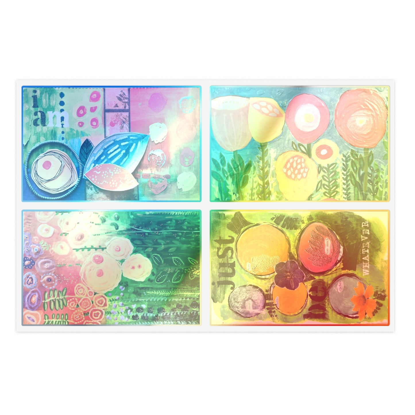 Multi-Floral Sticker Sheets, Colorful Art Stickers, Planner Accessories, Scrapbooking Supplies, Gift for Crafters