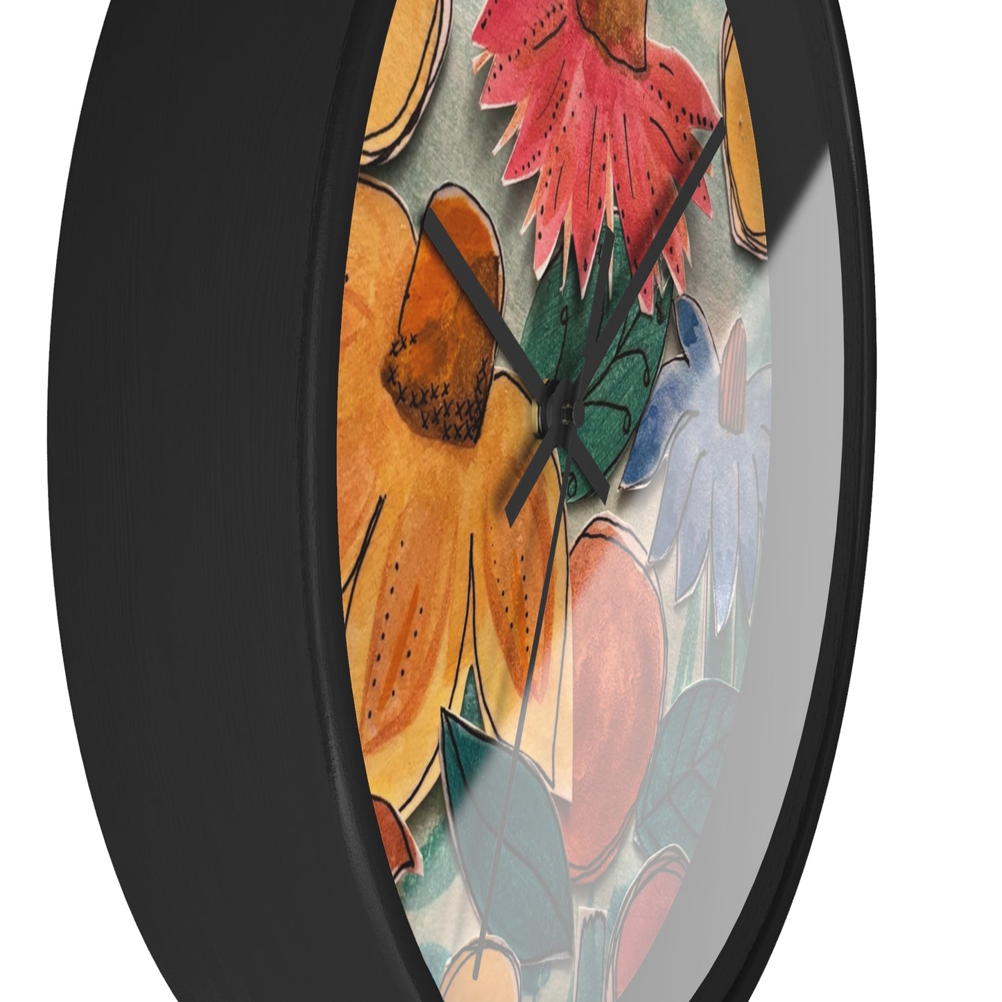 "Aspect" Collage Print Wall Clock, Whimsical Home Decor, Unique Gift, Boho Style, Playful Art for Kids' Rooms