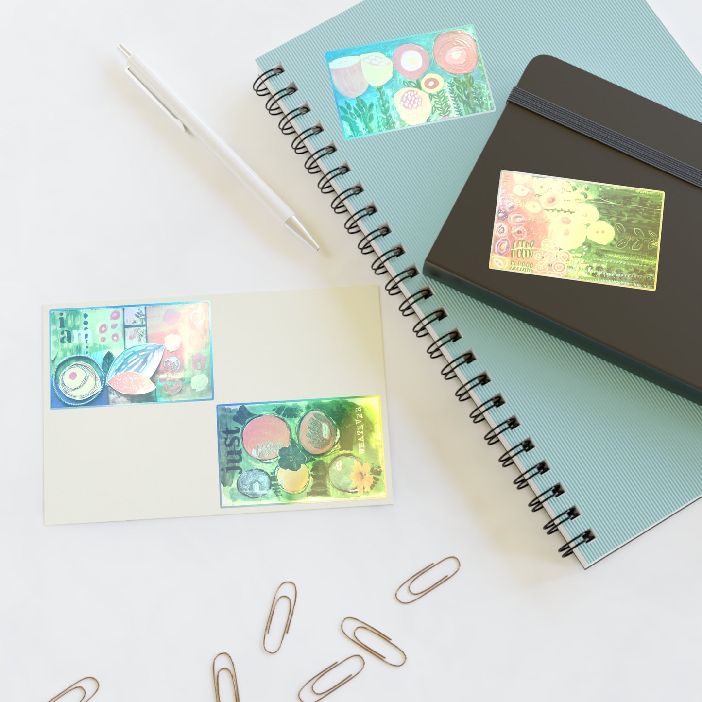 Multi-Floral Sticker Sheets, Colorful Art Stickers, Planner Accessories, Scrapbooking Supplies, Gift for Crafters