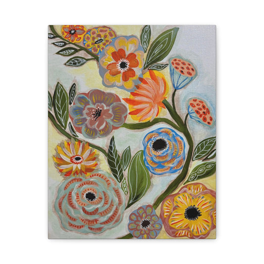 "Vitality" Canvas Print, Home Decor, Nature-Inspired Gift, Flower Artwork, Boho Style Decor, Gallery Wall