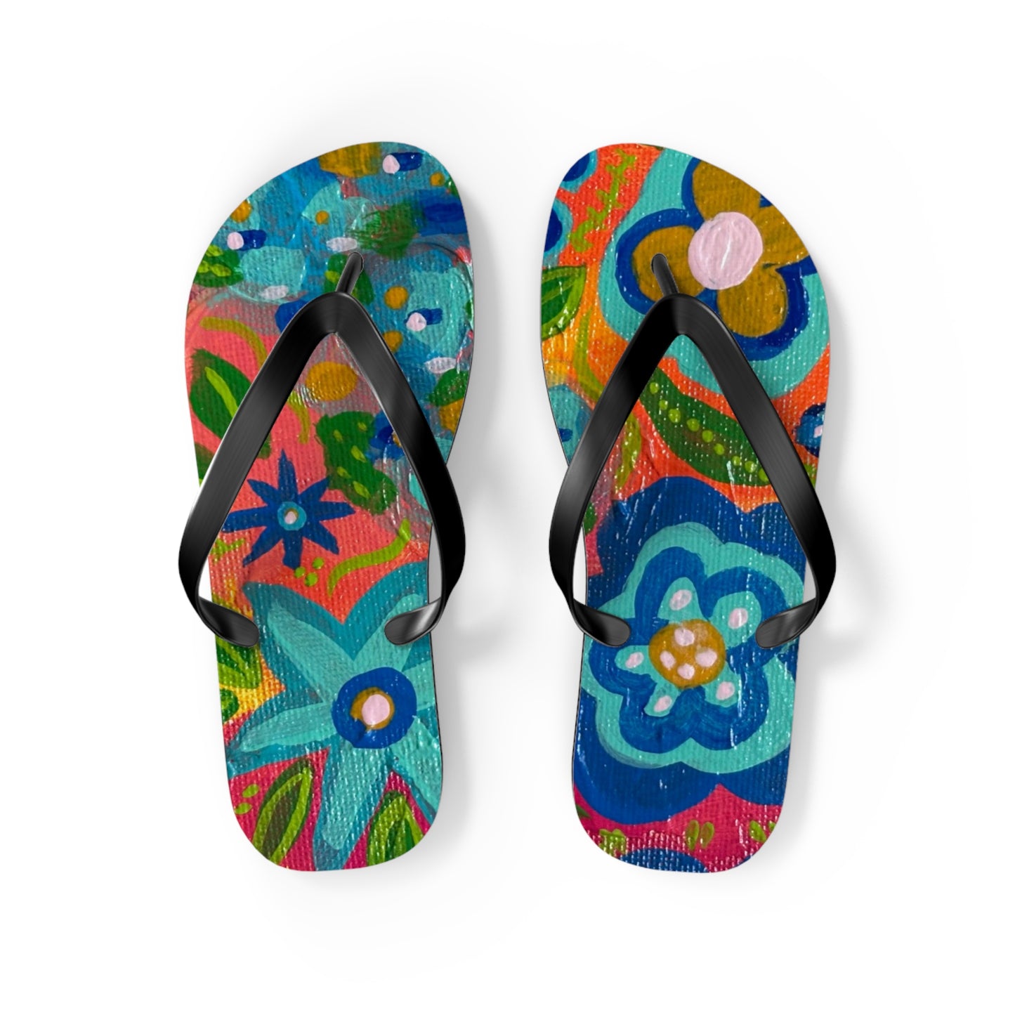 "Kissane" Floral Flip Flops | Summer Sandals, Beachwear, Vacation Footwear, Gift for Her