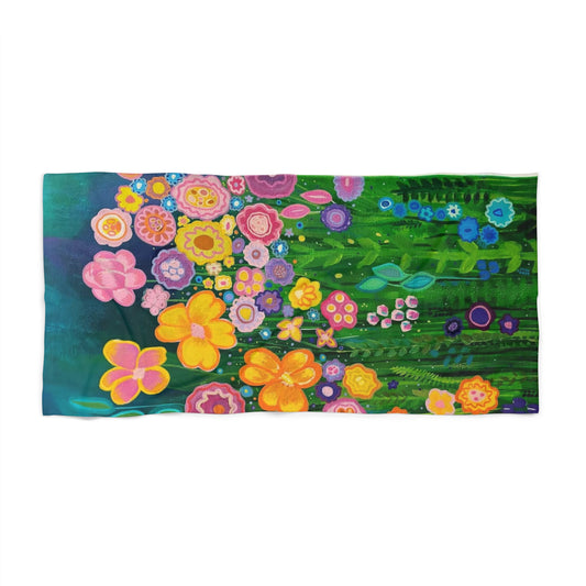 "Addi" Floral Beach Towel for Summer Days, Poolside, Travel, Beach, Garden Decor, Perfect Gift for Vacationers