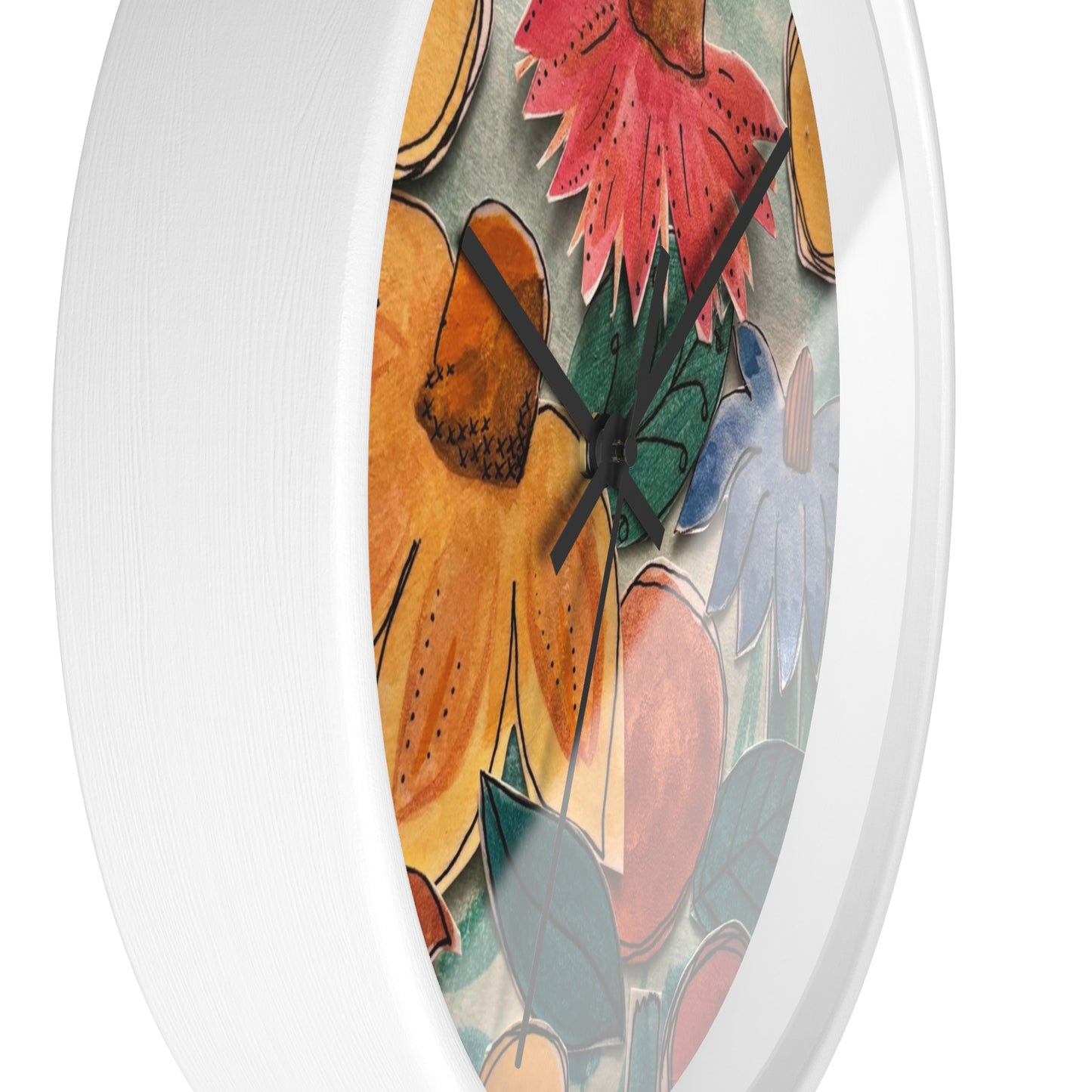 "Aspect" Collage Print Wall Clock, Whimsical Home Decor, Unique Gift, Boho Style, Playful Art for Kids' Rooms