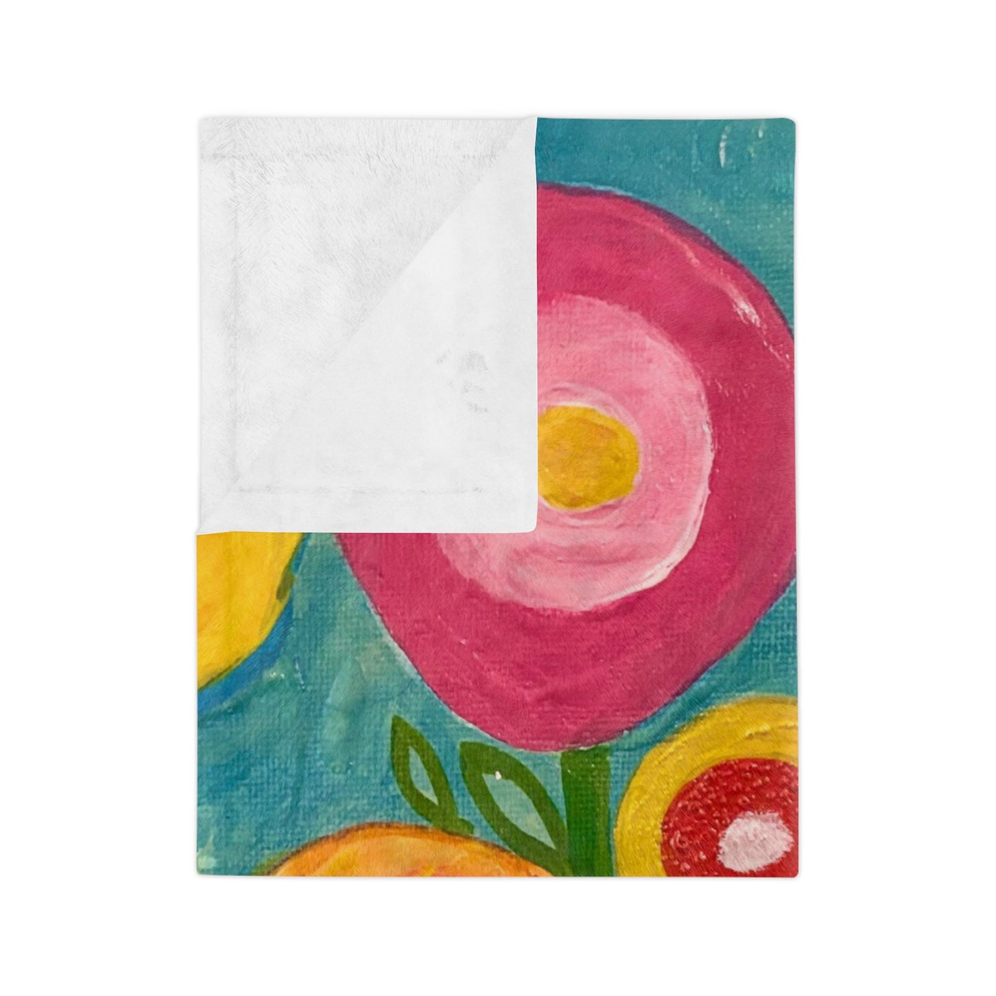 "Ascend" Vibrant Floral Velveteen Blanket, Cozy Throw for Living Room, Bright Home Decor, Ideal Gift for Mother’s Day, Perfect for Picnics