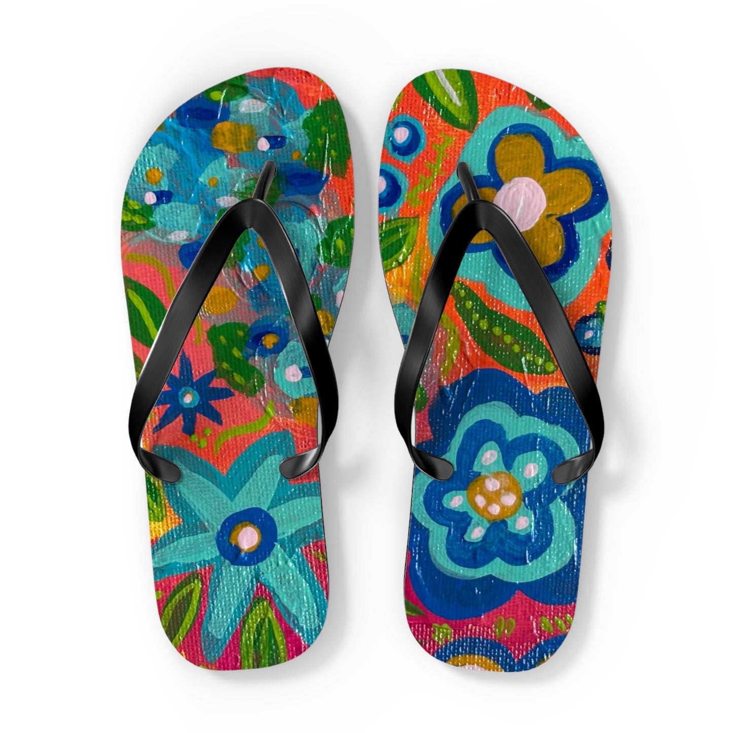 "Kissane" Floral Flip Flops | Summer Sandals, Beachwear, Vacation Footwear, Gift for Her