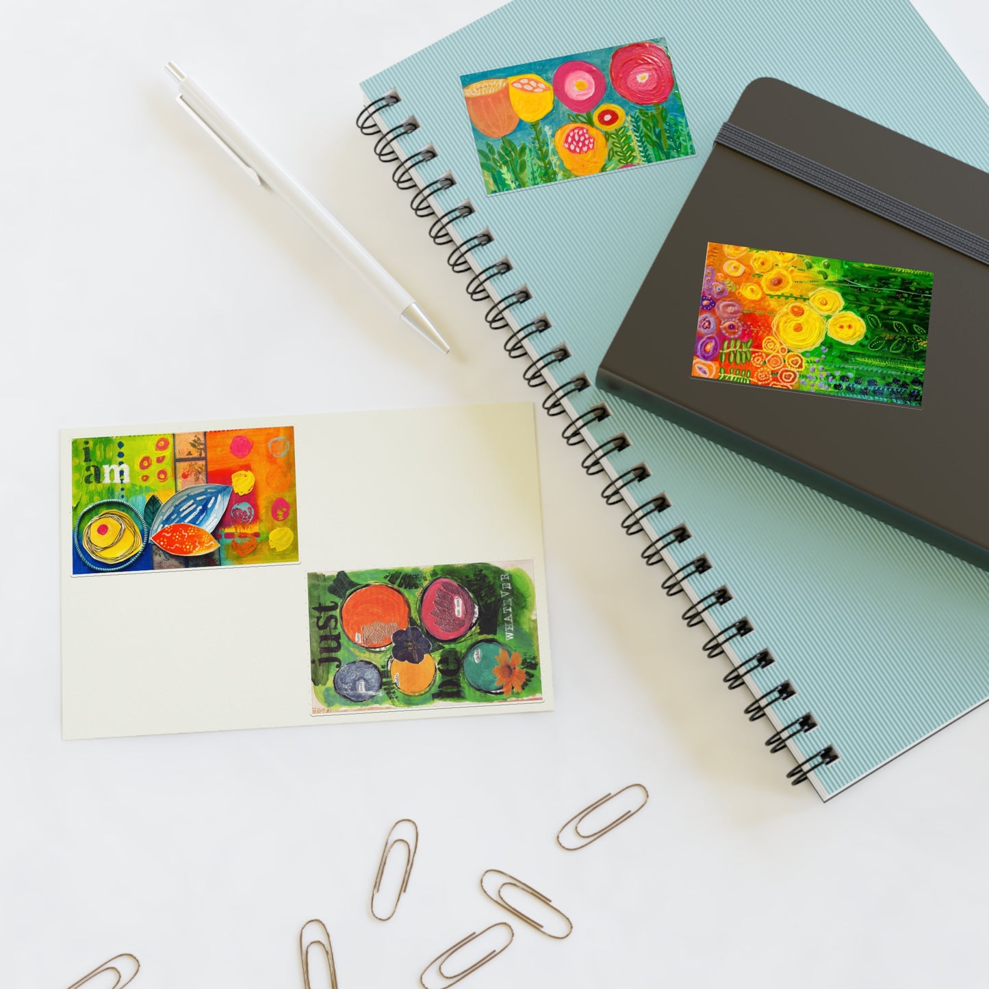 Multi-Floral Sticker Sheets, Colorful Art Stickers, Planner Accessories, Scrapbooking Supplies, Gift for Crafters