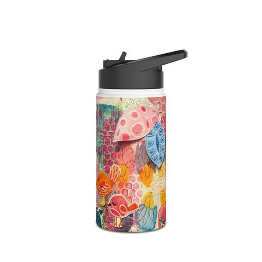 "Delight" Stainless Steel Water Bottle - Vibrant Art Design, Eco-Friendly Hydration, Travel Friendly, Perfect for Gifts, Fitness, Outdoors