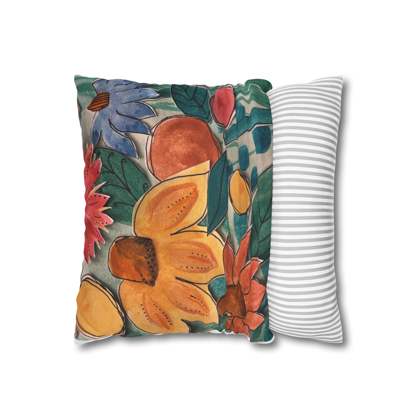 "Bounce" Pillowcase, Decorative Pillow Cover, Cozy Home Decor, Bohemian Style, Gift for Friends, Floral Cushion Cover