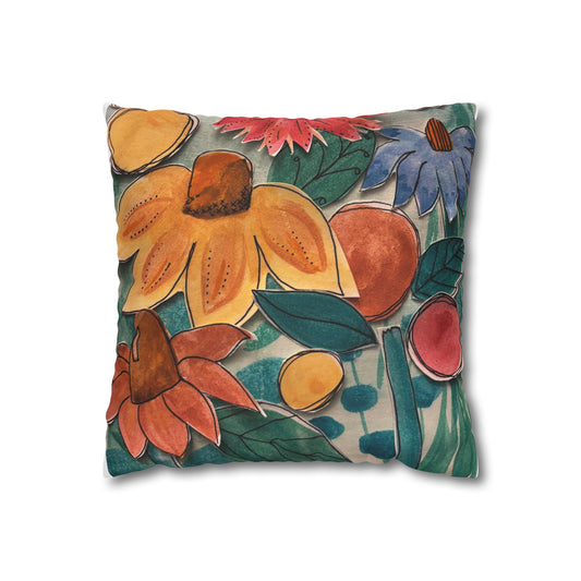 "Bounce" Pillowcase, Decorative Pillow Cover, Cozy Home Decor, Bohemian Style, Gift for Friends, Floral Cushion Cover