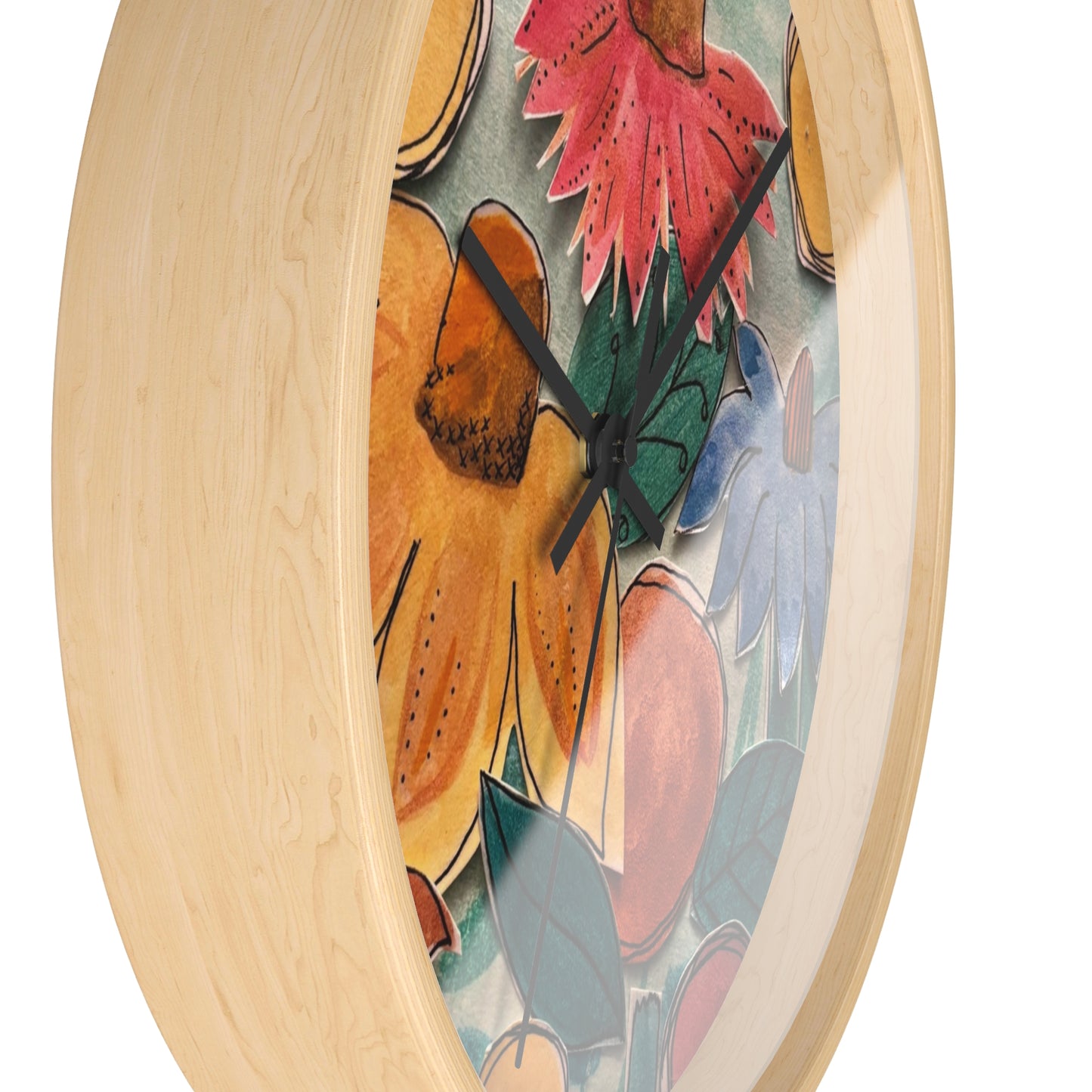 "Aspect" Collage Print Wall Clock, Whimsical Home Decor, Unique Gift, Boho Style, Playful Art for Kids' Rooms