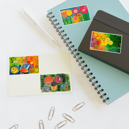 Multi-Floral Sticker Sheets, Colorful Art Stickers, Planner Accessories, Scrapbooking Supplies, Gift for Crafters