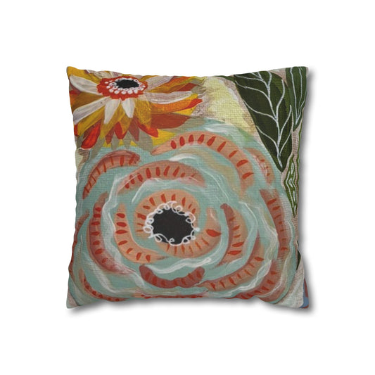 "Vitality" Pillowcase, Decorative Pillow Cover, Cozy Home Decor, Bohemian Style, Gift for Friends, Floral Cushion Cover