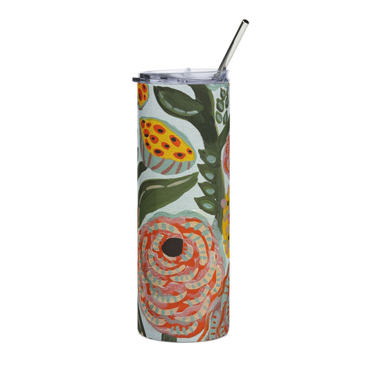 Floral Garden 20oz Stainless Tumbler — Insulated Floral Travel Cup