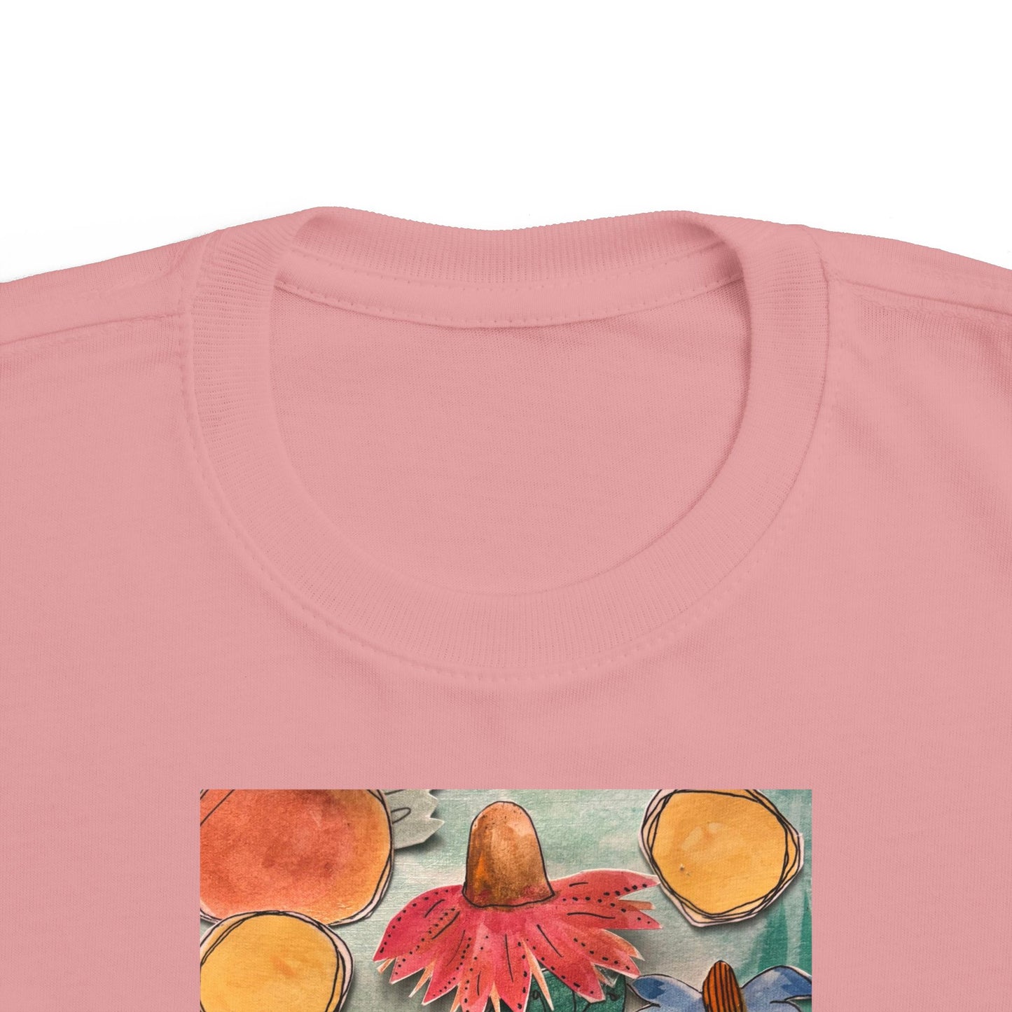 Toddler "Happy" Floral Tee, Colorful Kids T-Shirt, Baby Gardening Shirt, Spring Playwear, Child's Art Tee, Toddler Gift Idea