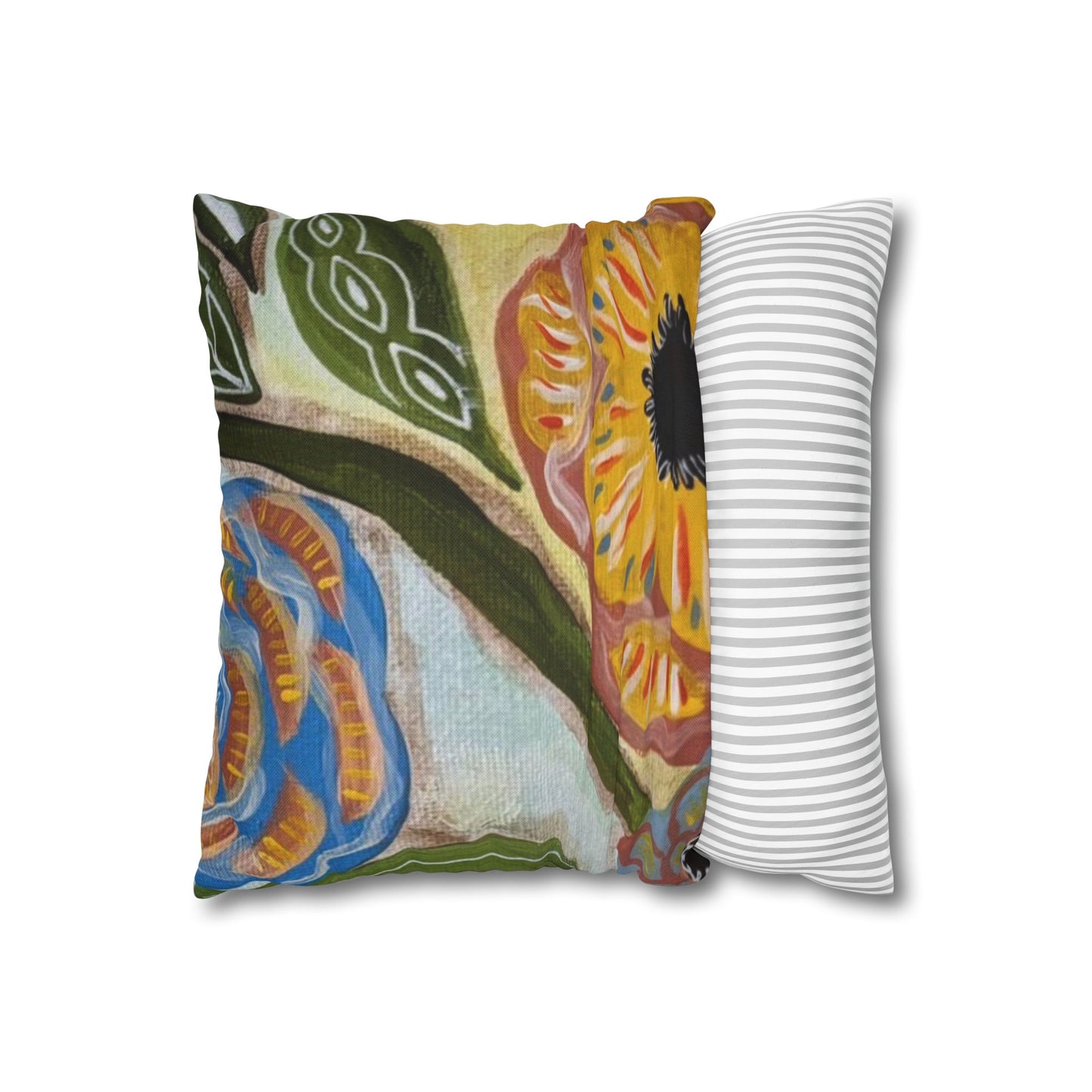 "Vitality" Pillowcase, Decorative Pillow Cover, Cozy Home Decor, Bohemian Style, Gift for Friends, Floral Cushion Cover