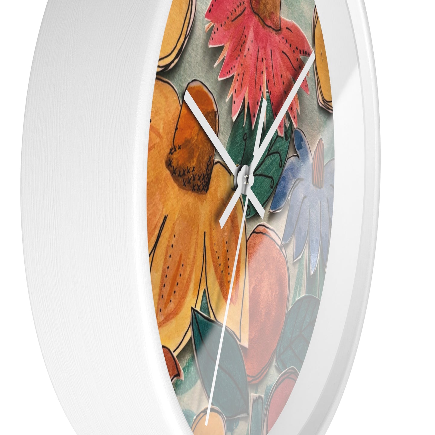 "Aspect" Collage Print Wall Clock, Whimsical Home Decor, Unique Gift, Boho Style, Playful Art for Kids' Rooms