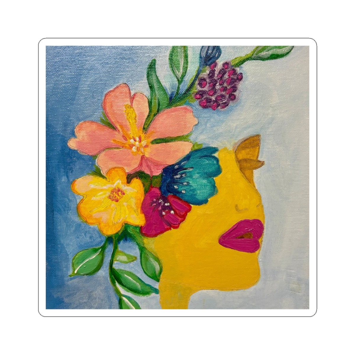 "Abigail" Kiss-Cut Stickers | Vibrant Wall Art, Laptop Decor, Floral Gifts, Creative Journaling, Aesthetic Stickers