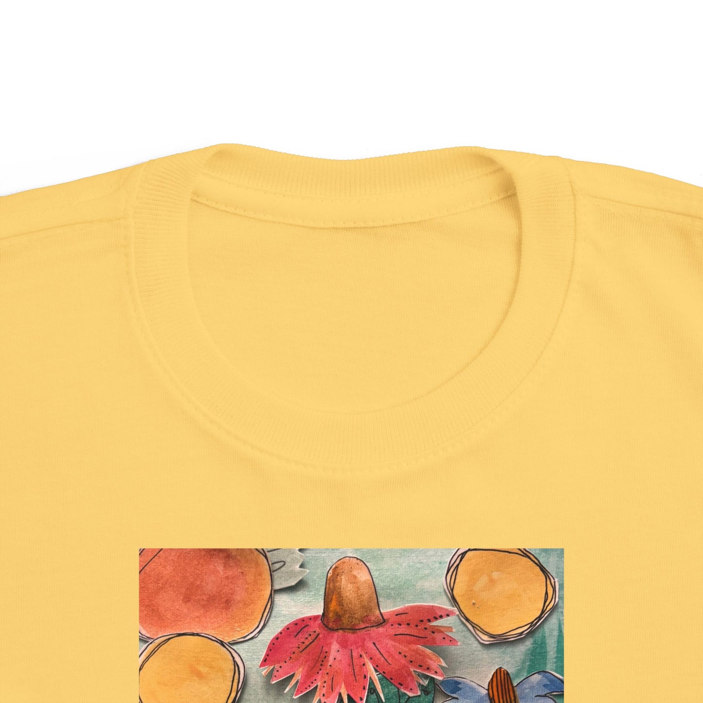 Toddler "Happy" Floral Tee, Colorful Kids T-Shirt, Baby Gardening Shirt, Spring Playwear, Child's Art Tee, Toddler Gift Idea