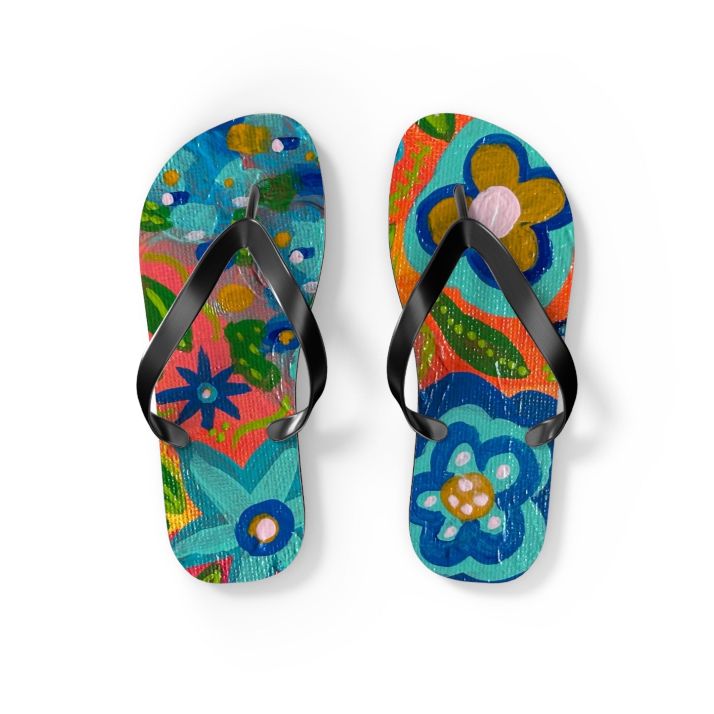 "Kissane" Floral Flip Flops | Summer Sandals, Beachwear, Vacation Footwear, Gift for Her