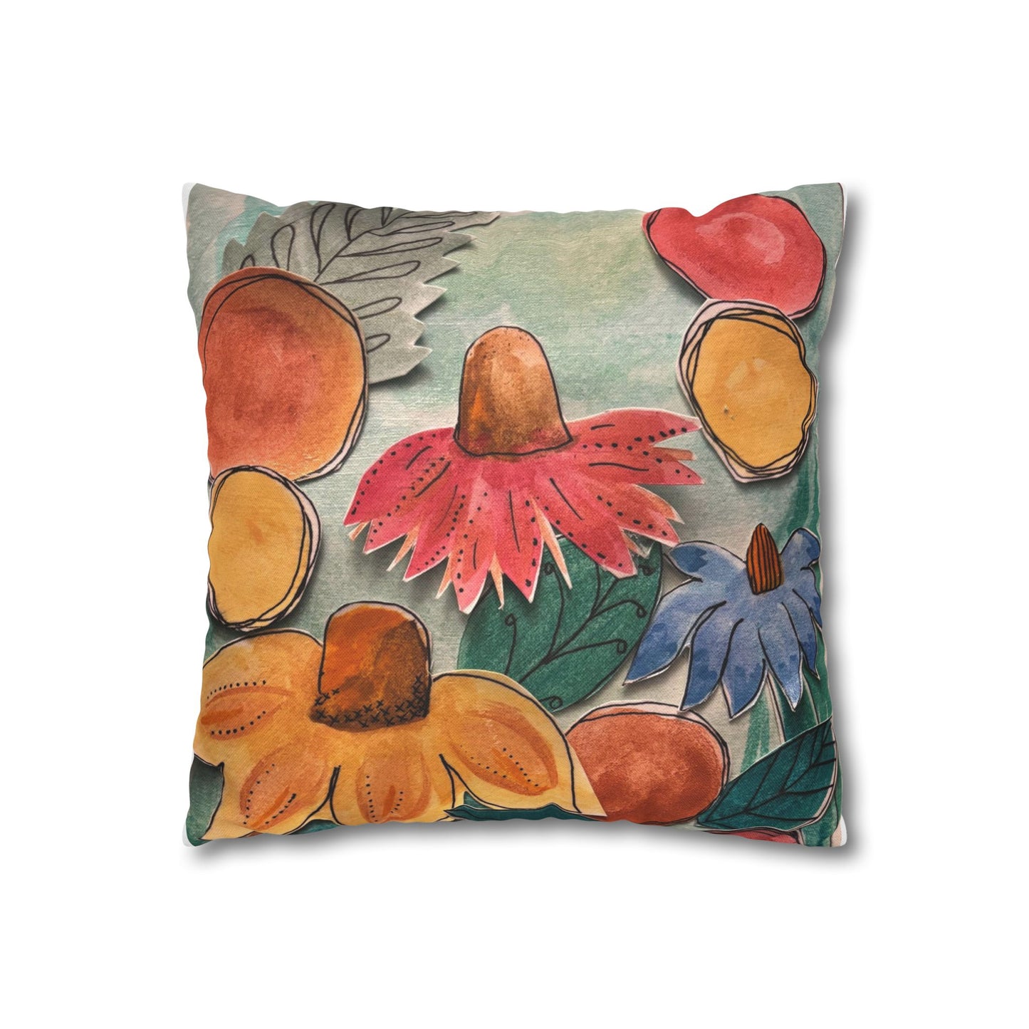 "Bounce" Pillowcase, Decorative Pillow Cover, Cozy Home Decor, Bohemian Style, Gift for Friends, Floral Cushion Cover