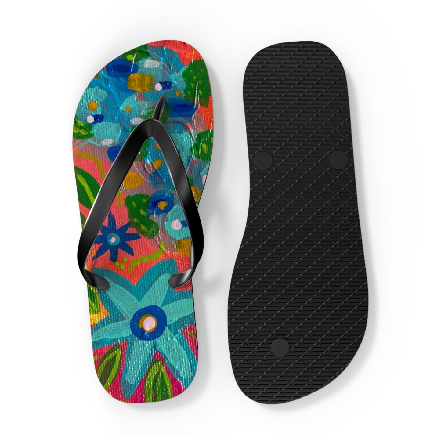 "Kissane" Floral Flip Flops | Summer Sandals, Beachwear, Vacation Footwear, Gift for Her