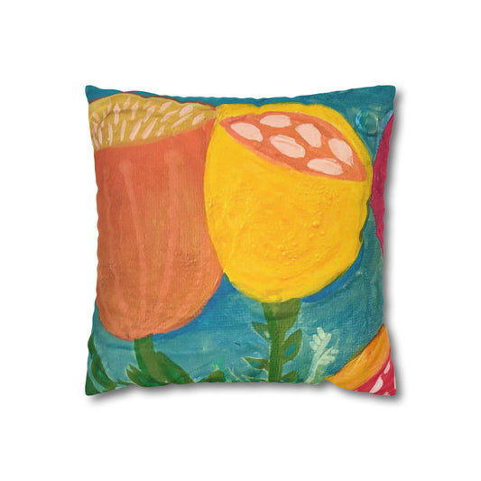 "Ascend" Pillowcase, Decorative Pillow Cover, Cozy Home Decor, Bohemian Style, Gift for Friends, Floral Cushion Cover