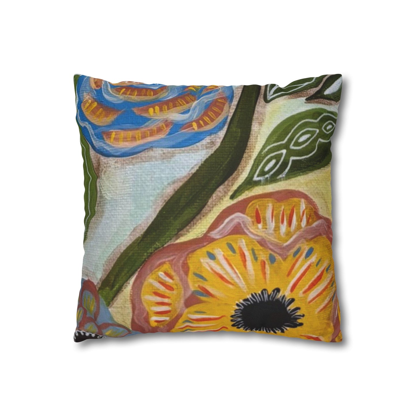 "Vitality" Pillowcase, Decorative Pillow Cover, Cozy Home Decor, Bohemian Style, Gift for Friends, Floral Cushion Cover